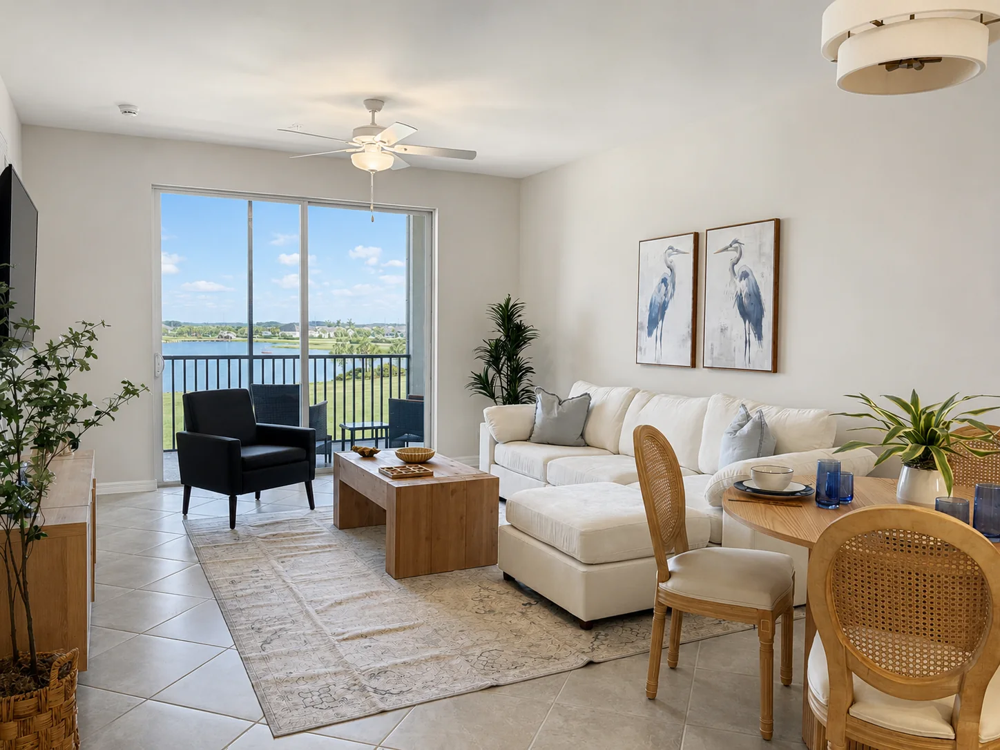 Living room & dining at the Ave Maria Residence