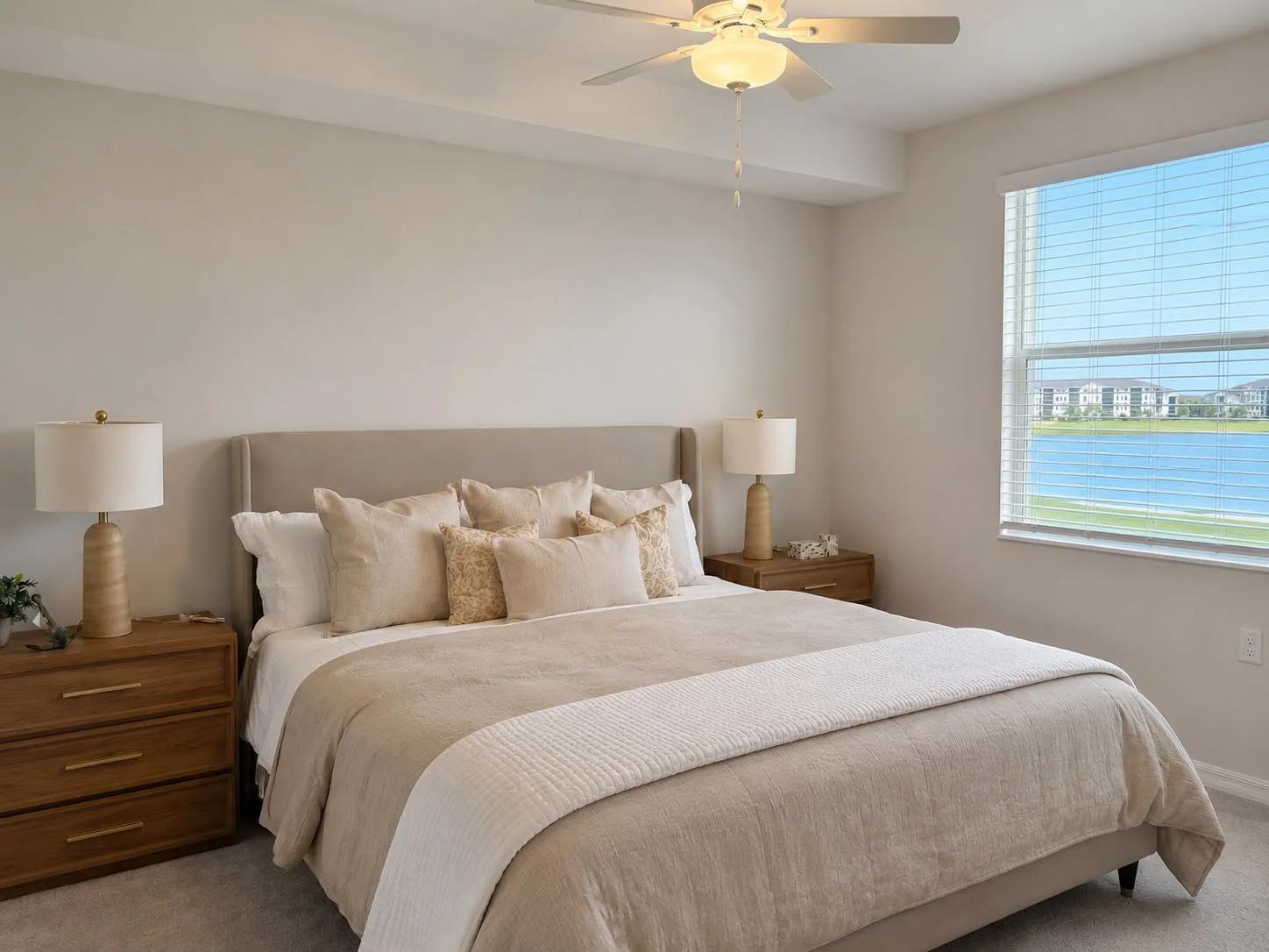 Primary bedroom at the Ave Maria Residence
